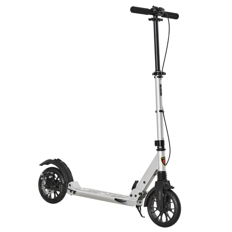 HOMCOM Teen/Adults Aluminium Folding Kick Scooter w/ Shock Mitigation System