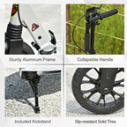 HOMCOM Teen/Adults Aluminium Folding Kick Scooter w/ Shock Mitigation System