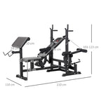 HOMCOM Multi-Exercise Full-Body Weight Rack with Bench Press
