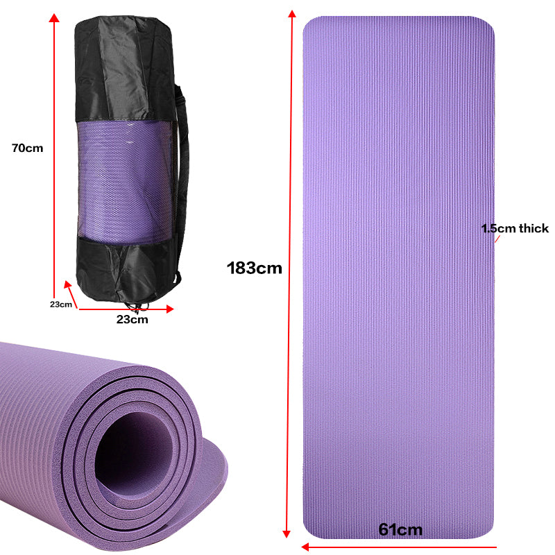 Yoga Mat 15mm Thick with Carrying Strap