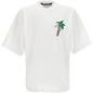 Palm Angels Sketchy Palm Tree Design Oversized Fit White T Shirt