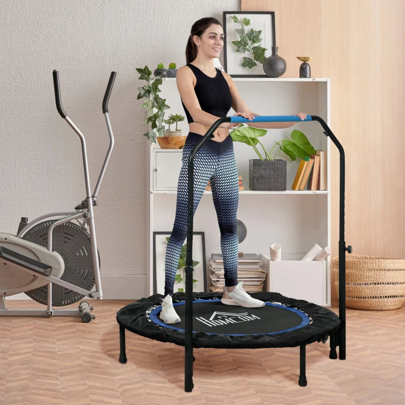 HOMCOM 40" Foldable Mini Fitness Trampoline, with Adjustable Foam Handle