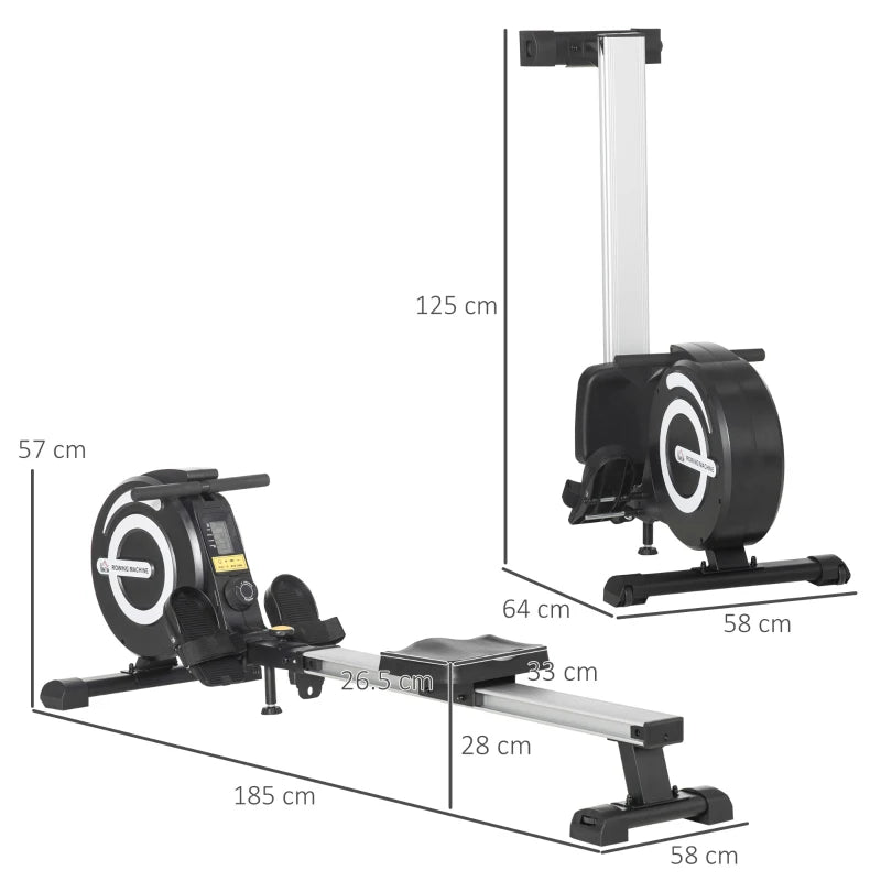 HOMCOM Indoor Body Health & Fitness Adjustable Magnetic Rowing Machine