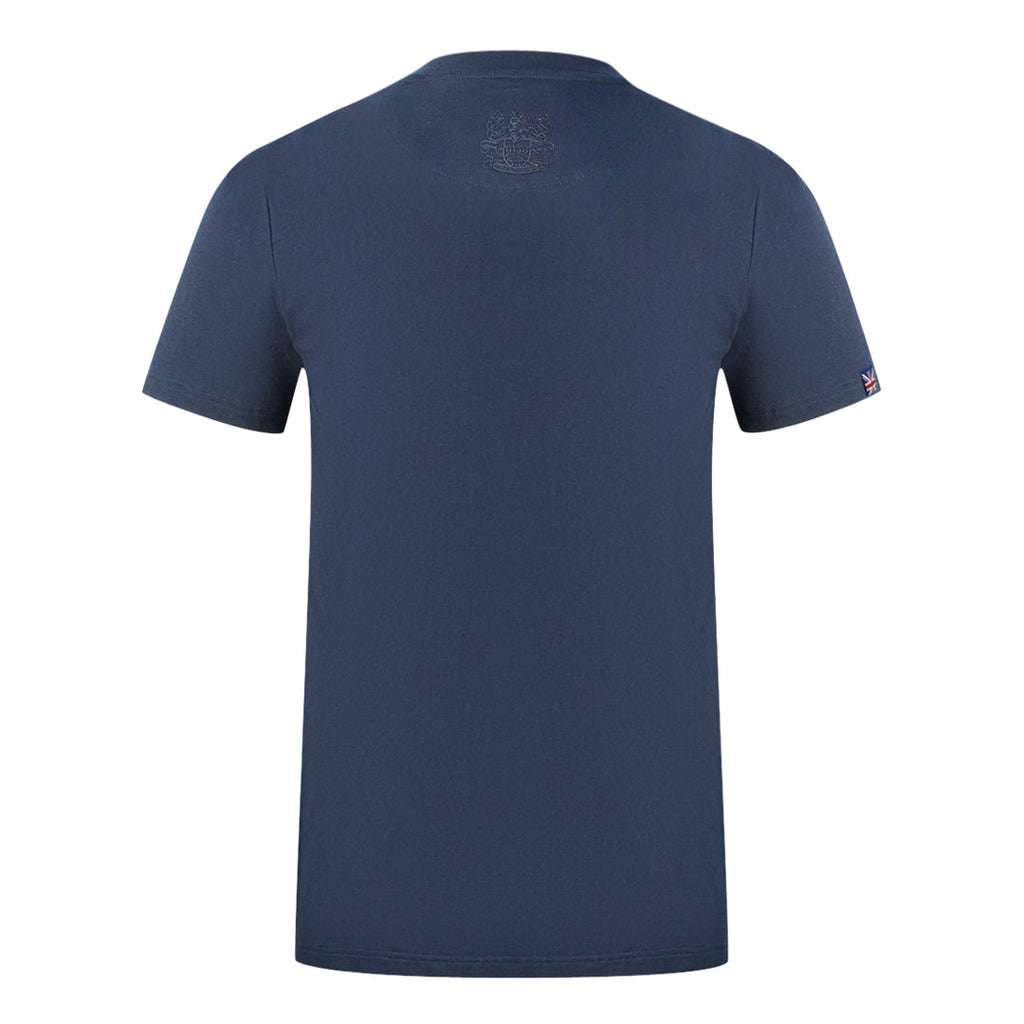 Aquascutum London Brand Logo Navy Blue T-Shirt