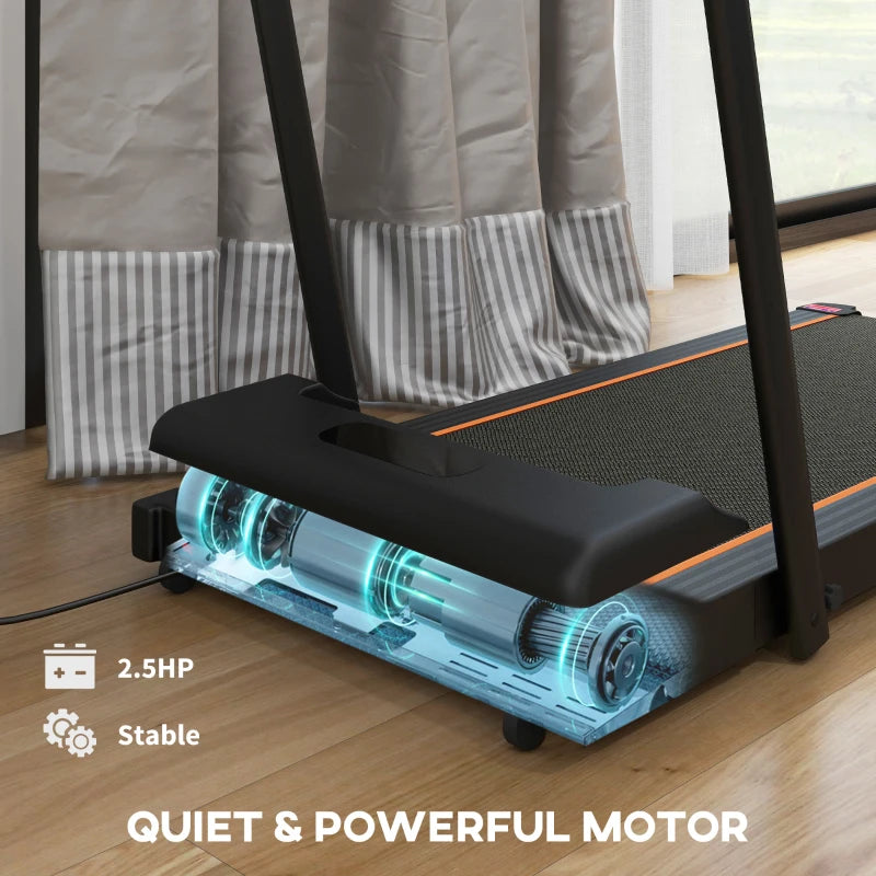 SPORTNOW 2.5HP Walking Pad, 1-6km/h Folding Treadmill with Remote Control and LED Display