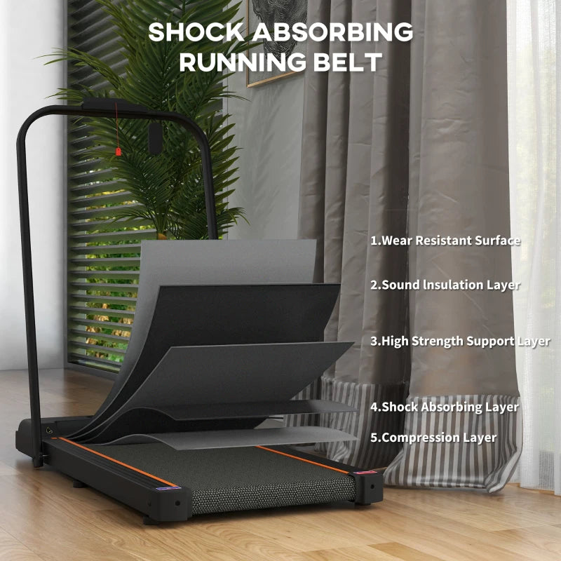 SPORTNOW 2.5HP Walking Pad, 1-6km/h Folding Treadmill with Remote Control and LED Display