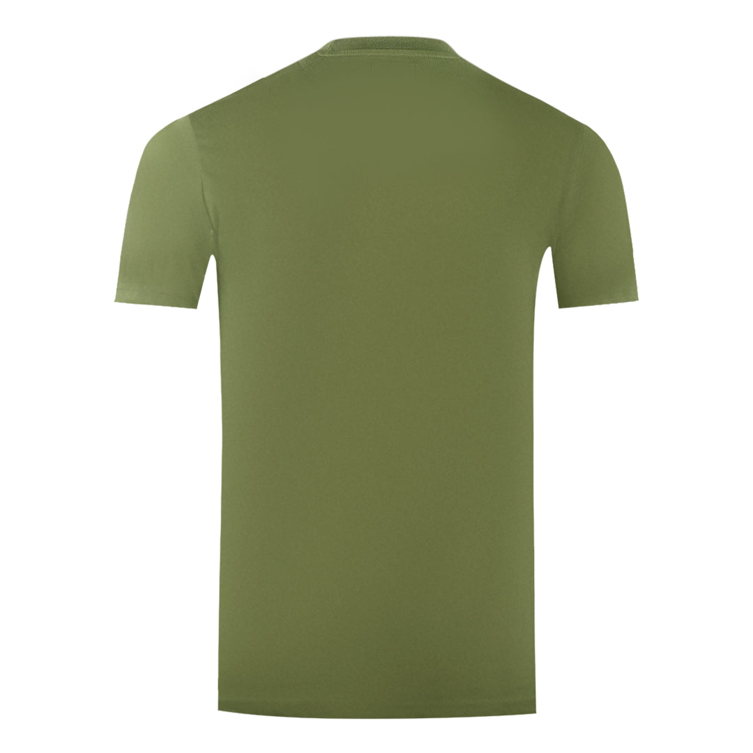 Aquascutum London Aldis Brand Logo On Chest Army Green T Shirt