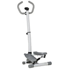 HOMCOM Adjustable Twist Stepper Fitness Step Machine, LCD Screen, Height-Adjust Handlebars