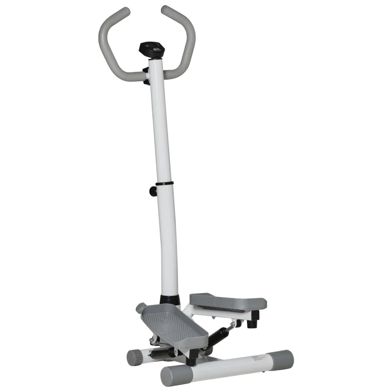 HOMCOM Adjustable Twist Stepper Fitness Step Machine, LCD Screen, Height-Adjust Handlebars
