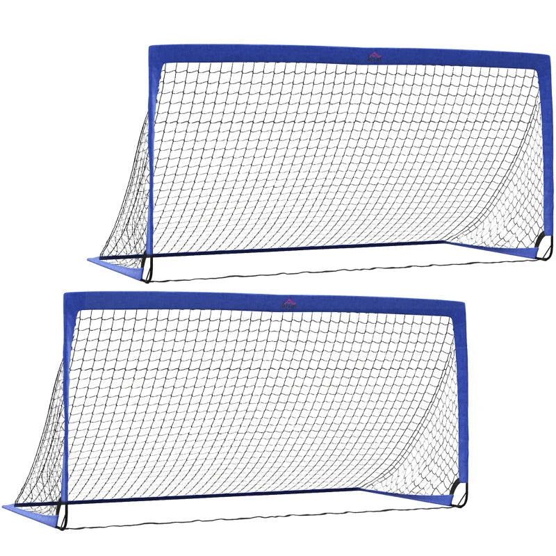 HOMCOM Set of 2 Football Goal Net 6 x 3 ft Foldable
