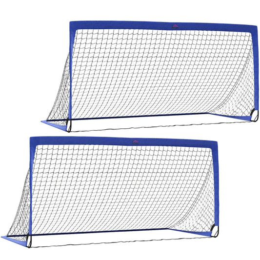 HOMCOM Set of 2 Football Goal Net 6 x 3 ft Foldable