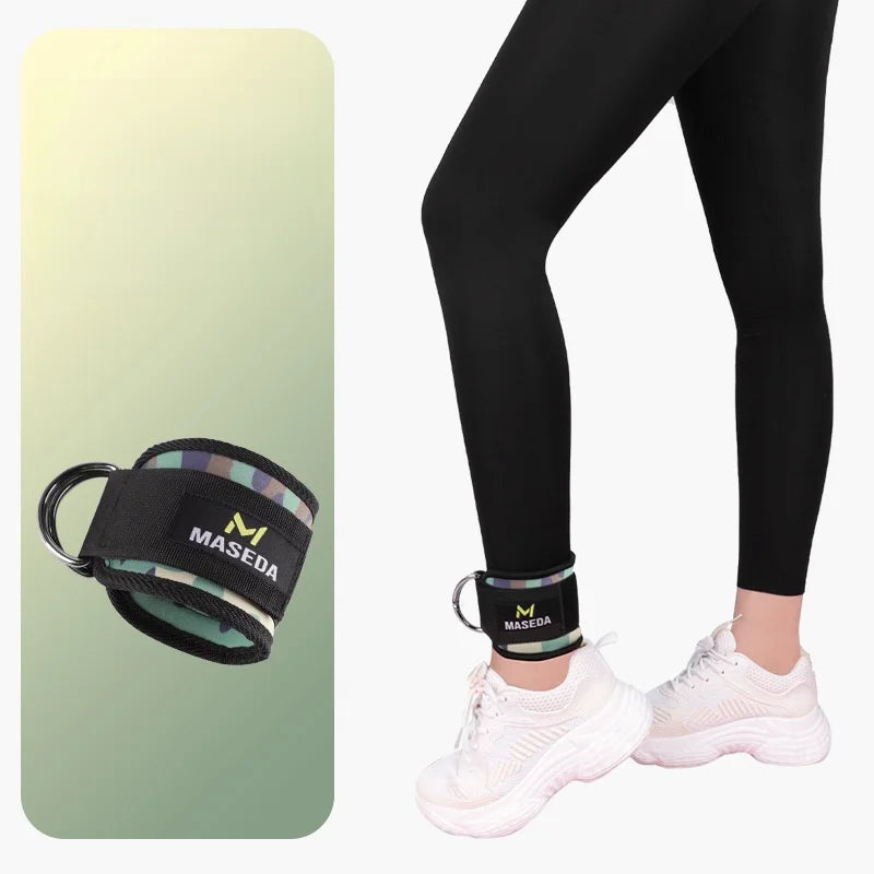 Fitness Ankle Straps Adjustable D-Ring Support Cuffs