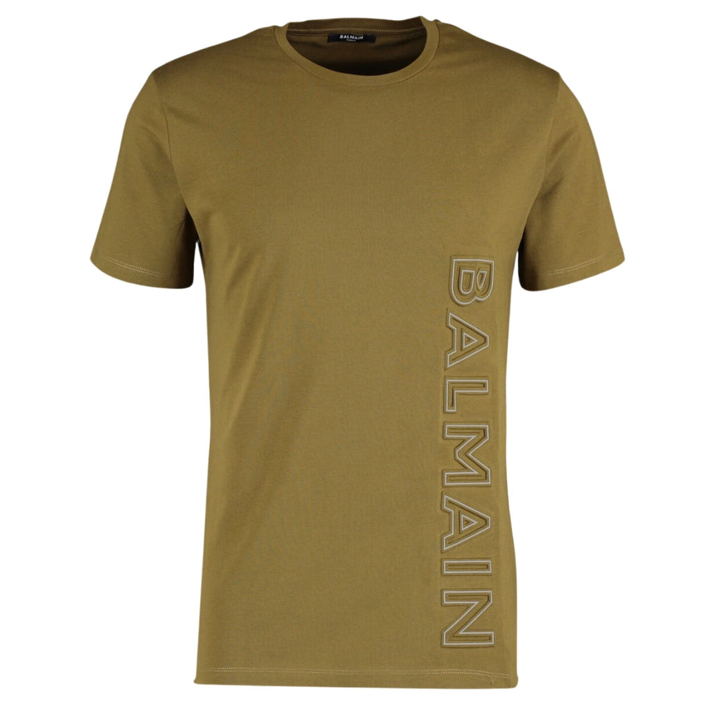 Balmain Brand Embossed Logo Khaki Green