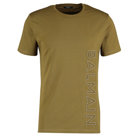 Balmain Brand Embossed Logo Khaki Green